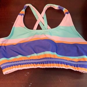 striped sports bra